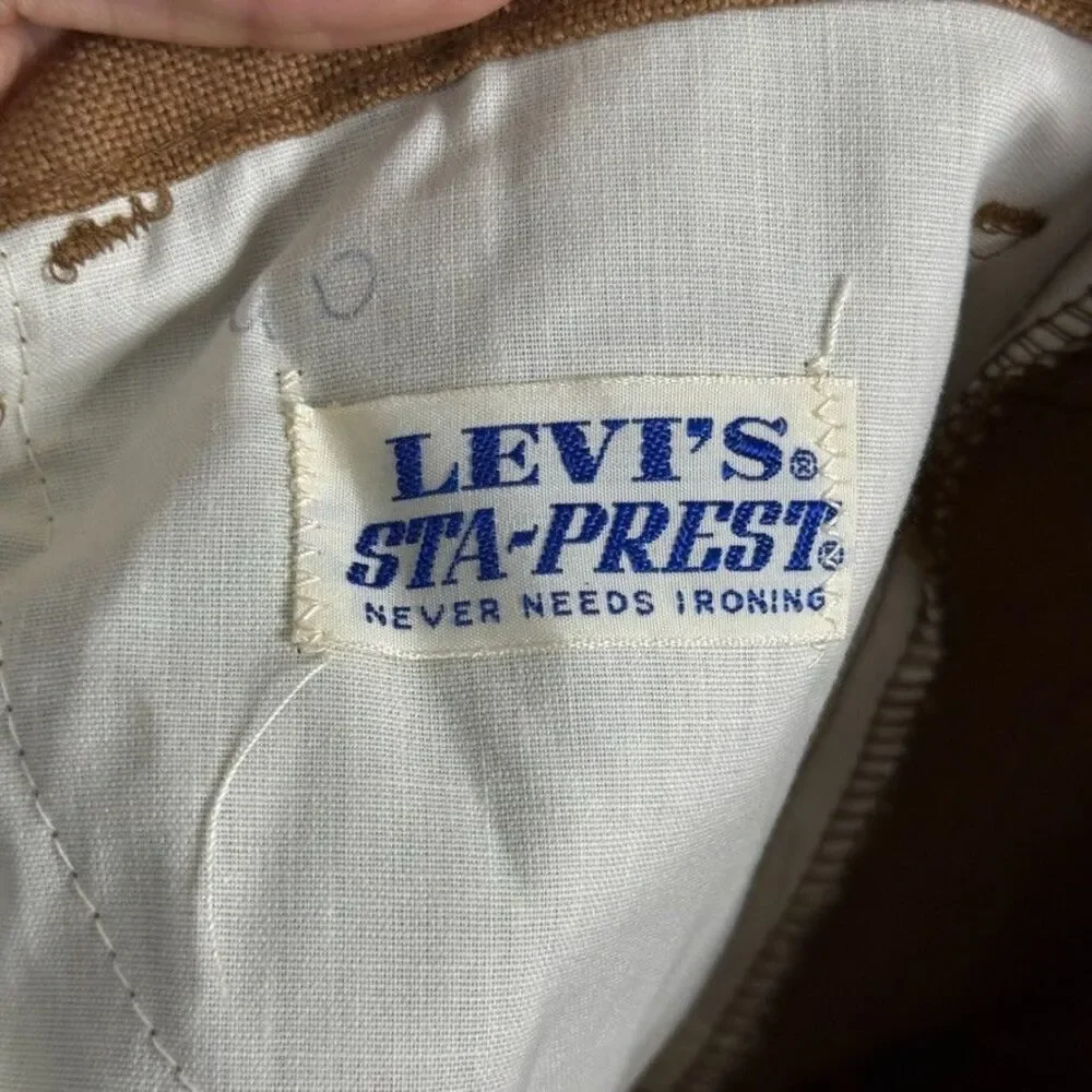 Vtg Levis Pants Mens 30x31 Brown Bootcut Big E Sta-Prest Made in USA 1970s